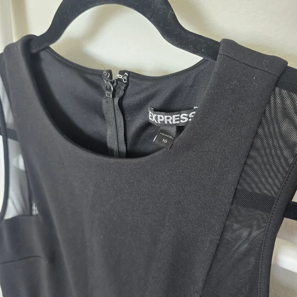 Express Black Mesh Panel Mini Dress - Picture 7 of 8